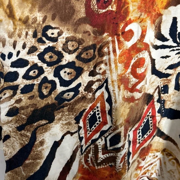 ALFRED DUNNER Women’s XL Animal Print Gold Sequin V Neck T Shirt Stretch L/S - Picture 4 of 15